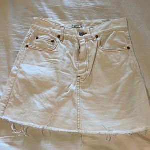 Brandy Melville White Jean Mini Skirt